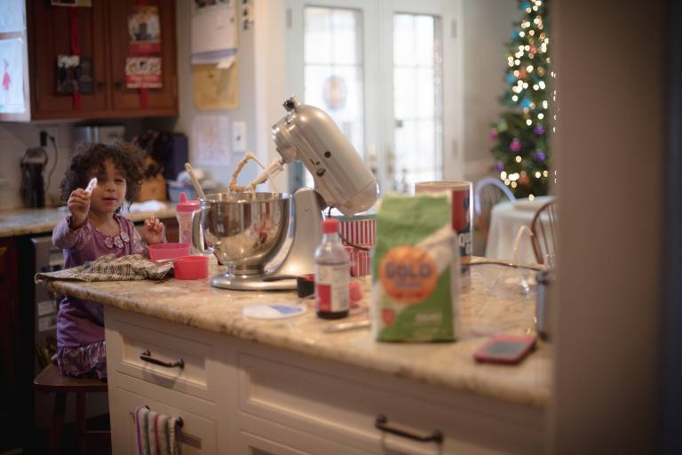 Little girl baking