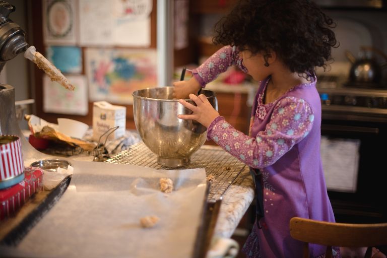 Little girl baking