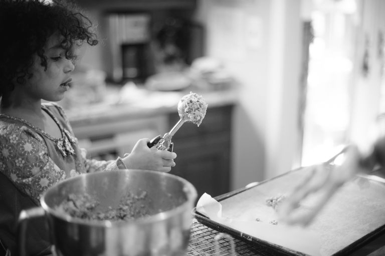 Little girl baking