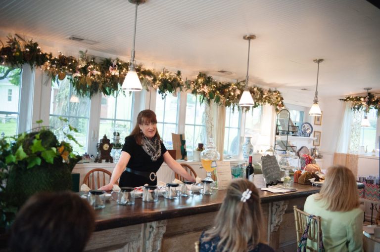 Woman leading networking event