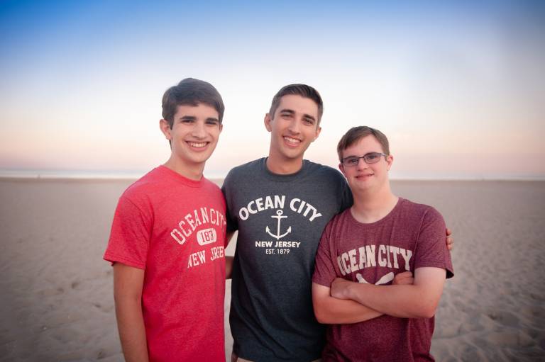 Three brothers on the beach