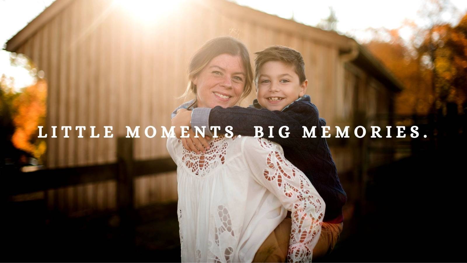 Mother and son smiling